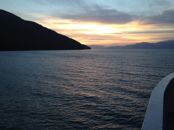 Alaska ferry sunset